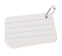 COOPHYA Tarjetas de Memoria en Blanco de Papel Cartulina 50 Unidades Tamaño Pequeño Línea para Estudiar Vocabulario, Escritura y Manualidades, Incluye 1 Anillo para Organizar, Uso Escolar