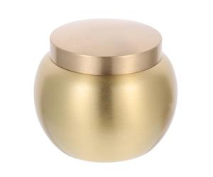 COOPHYA Urna para Cenizas Pequeña Redonda de Cobre, Cofre Cinerario Sellado Tapa Segura, Recipiente Metálico Compacto para Almacenamiento de Restos Humanos o Mascotas, Uso Doméstico