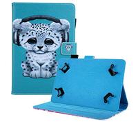 Coopts - Funda Universal para Tablet Samsung Galaxy Tab E 7.0/Tab A 7.0 Kindle Fire 7 2017 2015/Nexus 7 (6,5-7,5 Pulgadas) D-Snow Leopard