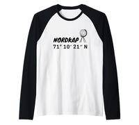 Coordenadas del Cabo Norte Globo Camiseta Manga Raglan