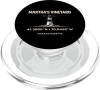 Coordenadas del Faro de Marthas Vineyard Massachusetts PopSockets PopGrip para MagSafe
