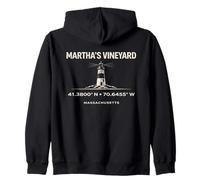 Coordenadas del Faro de Marthas Vineyard Massachusetts Sudadera con Capucha