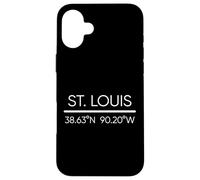 Coordenadas GPS de la ciudad de San Luis Missouri Saint Louisan Local Carcasa para iPhone 16 Plus
