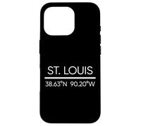 Coordenadas GPS de la ciudad de San Luis Missouri Saint Louisan Local Carcasa para iPhone 16 Pro