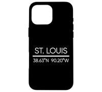 Coordenadas GPS de la ciudad de San Luis Missouri Saint Louisan Local Carcasa para iPhone 16 Pro Max