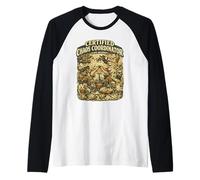 Coordinador Certificado del Caos Amante Divertido de los Gatos y dueños de Gatos Camiseta Manga Raglan