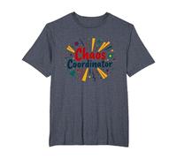 Coordinador de It's Fine Chaos Todo está Bien Divertido Camiseta, Hombre Tallas Grandes, Azul Jaspeado, 6X Alto