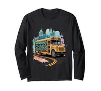 Coordinador del Caos matutino Divertido Arte de autobús esco Manga Larga