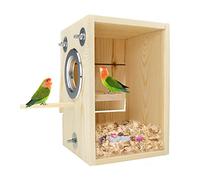 CooShou Caja Nido de pájaros para cría de periquitos, Caja de Nido de pájaros, casa de Madera acrílica Transparente, Caja de cría para Pinza, tortolitos, cacatúas, periquitos, conuros, Loros