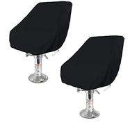 COOSOO - Juego de 2 fundas de asiento de barco, impermeables, resistentes a la intemperie, resistentes a los rayos UV, pontón, asiento de pedestal de tela Oxford 420D, fundas protectoras para silla