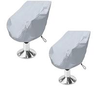 COOSOO - Juego de 2 fundas de asiento de barco impermeables, resistentes a la intemperie y a los rayos UV, fundas para asientos de barco pontón sobre base, tela Oxford 420D, fundas protectoras