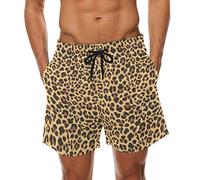 COOSUN Bañador para hombre, diseño de leopardo, de secado rápido, para playa