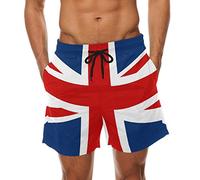 COOSUN Traje de baño para hombre, con bandera británica, de secado rápido, multicolor, XL