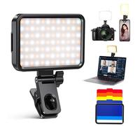 Coovee 84 Luz de vídeo LED, 3000-10000K 3 Modos de luz led portatil, luz Foco para movil con batería de 2000 Mah, CRI 95+, luz LED de videoconferencia para iPhone, iPad, computadora portátil, cámara