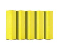 COOVS 5 limas de uñas profesionales de color esponja de papel de lija con pulidor y pulidor, juego de herramientas de papel de lija de manicura (color: 5 piezas amarillo A)