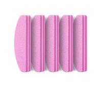 COOVS 5 limas de uñas profesionales de color esponja de papel de lija con pulidor y pulidor, juego de herramientas de papel de lija de manicura (color: 5 piezas rosado)