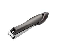 COOVS Cortauñas antisalpicaduras de acero inoxidable afilado cortador de uñas duras tijeras de uñas grandes pedicura oblicua boca herramientas de manicura (color: negro mediano plano)