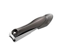 COOVS Cortauñas antisalpicaduras de acero inoxidable afilado cortador de uñas duras tijeras de uñas grandes pedicura oblicua boca herramientas de manicura (color: negro grande plano)