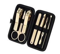 COOVS Cortauñas de acero inoxidable chapado en oro, tijeras de manicura para el cuidado de las uñas, lujosas herramientas de belleza para pedicura dorada, regalo de viaje