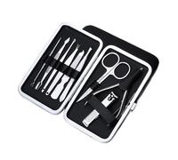 COOVS Juego de cortaúñas de 7/18 piezas, cortador de uñas de acero inoxidable negro, tijeras afiladas para pedicura, juego de herramientas de manicura (color: 9 piezas negro)