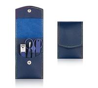 COOVS Juego de cortaúñas multifunción, cortador de pedicura, kit de tijeras de lima de uñas con estuche de viaje de acero inoxidable, juego de manicura azul (color: 4 piezas-azul)