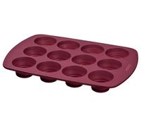 COOX® Molde de silicona para magdalenas con 12 pocillos plegables (Rot)