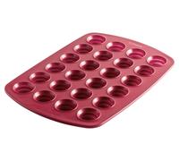 COOX® Molde de silicona para magdalenas con 24 pocillos plegables (rojo)