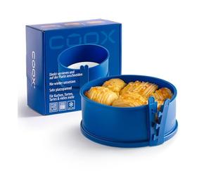 coox Molde desmontable con base de porcelana de 18 cm en azul, hornear perfectamente y servir y cortar directamente en la placa de porcelana