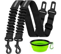 COOYOO Cinturón de Seguridad para Perro, Set de 3, arnés retráctil Ajustable para Coche, Cinturones de Seguridad de Nailon para Mascotas, Resistentes, elásticos y duraderos para vehículo