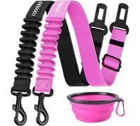 COOYOO Dog Seat Belt,3 Piece Set Retractable Dog Car Adjustable Seatbelts for Vehicle Nylon Pet Safety Heavy Duty & Elastic & Durable Car Harness for Dogs