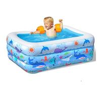 COOZi Piscina Inflable de 1,4 m para niños, fácil de Usar, Rectangular, para niños pequeños y bebés, Piscina Grande para niños, Azul
