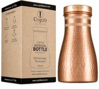 Cop29 - Botella de agua Dolny de cobre martillado mate hecha a mano para dormitorio, jarra con tapa, jarra de agua para mesita de noche (uso interior con tapa suelta) - 1000 ml