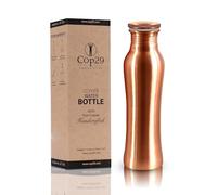 Cop29 Botella de Agua Hecha a Mano de Cobre Puro con Acabado Mate de Hadas: un Recipiente de Cobre ayurvédico, Embalaje de Regalo: 950 ml / 32 oz