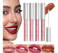 Copa antiadherente Set de lápiz labial mate | 4pcs High Pigment Liquid Lip Gloss | Mancha de labios de larga duración para el agua para viajes de negocios al aire libre Home Home | Regalo de belleza p