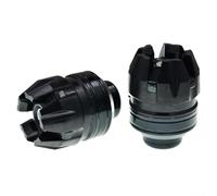 Copa Anticaída para moto Aluminio CNC Par Protector Horquilla(Black) | Aluminio CNC para premium, acabado para superficie alto, para resistencia desgaste extrema, par completo, universal