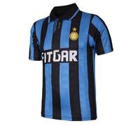 Copa - Camiseta de Fútbol Retro - Hombre - FC Internazionale 1991-92 - Azul - Negro - 70% poliéster Reciclado - 30% poliéster - Talla M