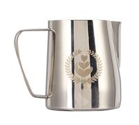 Copa de arte de café de 350 ml con boca puntiaguda 304 jarra de espuma de leche de acero inoxidable para uso en el hogar (Claro)
