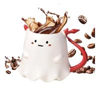 Copa de cerámica Ghost Cup-Halloween con diseño espeluznante | Linda y espeluznante taza de café para fanáticos de terror, tazas de bebidas con motivo fantasma para té y chocolate caliente, regalo ori
