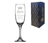 Copa de champán con nombre, grabado personalizado para reina de graduación, cumpleaños, novia, despedida de soltera o graduada, 210 ml, en caja de regalo