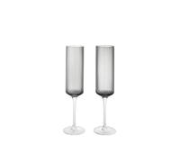 Copa de Champán Ripple de 15 cl, juego de 2, Gris ahumado