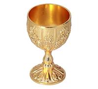 Copa de Copa de 30ml, Colección de Adornos Dorados de Cáliz de Vino Retro, Copa Pequeña de Licor de Vino en Relieve, 2 uds. (oro de calabaza)