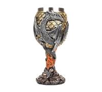 Copa de dragón - Dragón Santo Grial, copa de vino de acero inoxidable, copa de vino de acero inoxidable, cáliz temático de dragón medieval, copa de vino gótica para decoración de | Vino de dragón