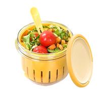 Copa de ensaladas de frutas - 4.1x4.1x4.53 pulgadas recipiente de bocadillos portátiles para acampar de fiesta de la oficina, picnic de mochilero de caminata de viajes con función sellada, jarra de al