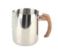 Copa de espumaje de leche respicable con escala interna 304 Sutero sin goteo de acero inoxidable Mango cómodo para el café Cappuccino Latte 1000ml Pearl White (1000 ml)