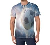 Copa de Fútbol Camisetas Aficionados Primer Plano del Objetivo, Camisetas Deporte Hombre Campo De Fútbol Camiseta de Manga Corta Estilo Ligero De Cuello Redondo para Uso Diario Top