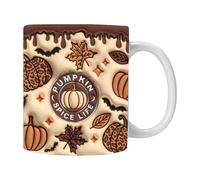 Copa de Halloween - Ghost Pumpkin Cup | Vaso de cerámica de 355 ml para café, chocolate caliente y cuerpo termo para leche, objetos para fiestas y centros de mesa.