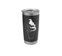 Copa de helado Dibujo de una línea Sundaes Vaso térmico de acero inoxidable de doble pared