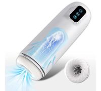 Copa de Masturbator Eléctrica Impermeable, 7 Modos Telescópico y Succión Masturbádores Masculino Electrico, Copa Masturbadora Automática con 3D Vagina Realista, Juguetes Sexuales para Hombres