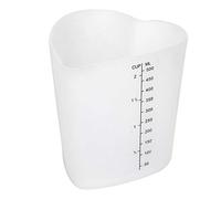 Copa de medición de silicona Resistencia a alta temperatura de 500 ml de espesor Diseño de escala translúcida flexible para cocinar cocción blanca 4.13 x 3.74 pulgadas