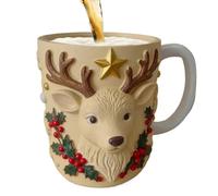 Copa de Navidad - 4.72x3.94x3.35 pulgadas, decoración de escritorio de resina de vacaciones, lindo tazón de pan de jengibre | Taza de café de resina, té frío caliente leche de agua Latte para